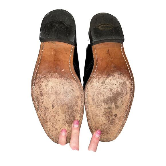 DEXTER USA Mens Black Leather Loafers Slip-On Tassels Wingtip Shoes SIZE‎ 8.5M - Picture 11 of 14